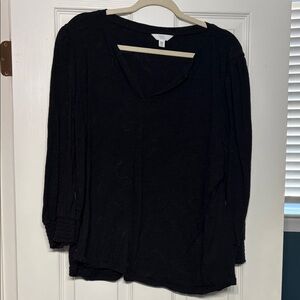 Time and Tru Black Long Sleeve Top